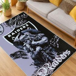 nfl las vegas raiders football team logo sport carpet area rug home decor living room lvrw166