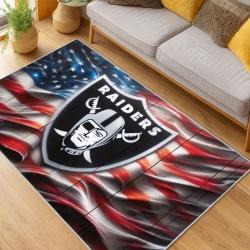 nfl las vegas raiders football team logo sport carpet area rug home decor living room lvrw167