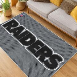 nfl las vegas raiders football team logo sport carpet area rug home decor living room lvrw172