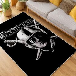 nfl las vegas raiders football team logo sport carpet area rug home decor living room lvrw173