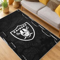 nfl las vegas raiders football team logo sport carpet area rug home decor living room lvrw177