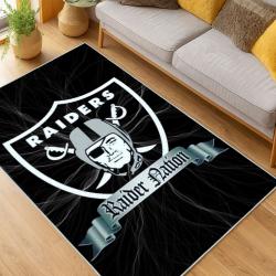 nfl las vegas raiders football team logo sport carpet area rug home decor living room lvrw180
