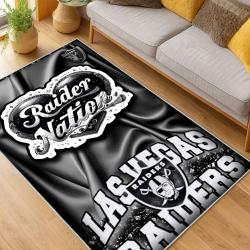 nfl las vegas raiders football team logo sport carpet area rug home decor living room lvrw183