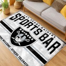nfl las vegas raiders football team logo sport carpet area rug home decor living room lvrw184