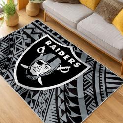 nfl las vegas raiders football team logo sport carpet area rug home decor living room lvrw187