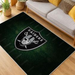 nfl las vegas raiders football team logo sport carpet area rug home decor living room lvrw192