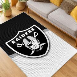 nfl las vegas raiders football team logo sport carpet area rug home decor living room lvrw193