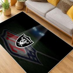 nfl las vegas raiders football team logo sport carpet area rug home decor living room lvrw196