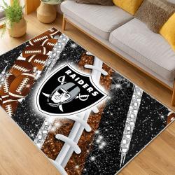 nfl las vegas raiders football team logo sport carpet area rug home decor living room lvrw198