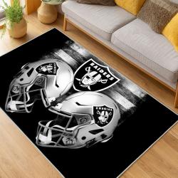 nfl las vegas raiders football team logo sport carpet area rug home decor living room lvrw199