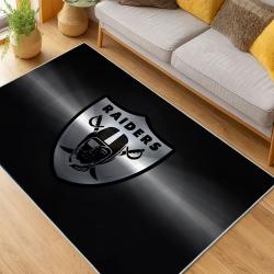 nfl las vegas raiders football team logo sport carpet area rug home decor living room lvrw200