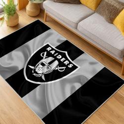 nfl las vegas raiders football team logo sport carpet area rug home decor living room lvrw202