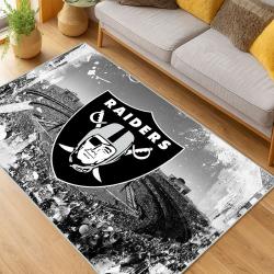 nfl las vegas raiders football team logo sport carpet area rug home decor living room lvrw203