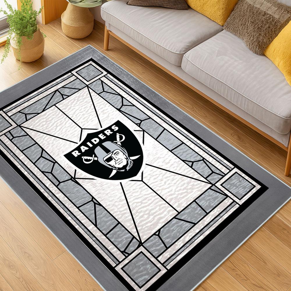 NFL Las Vegas Raiders Football Team Logo Sport Carpet Area Rug Home Decor Gift LVRW205 1 nfl las vegas raiders football team logo sport carpet area rug home decor living room lvrw205