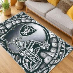 nfl las vegas raiders football team logo sport carpet area rug home decor living room lvrw206