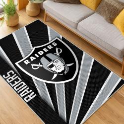 nfl las vegas raiders football team logo sport carpet area rug home decor living room lvrw208