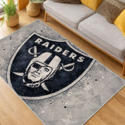 nfl las vegas raiders football team logo sport carpet area rug home decor living room lvrw211