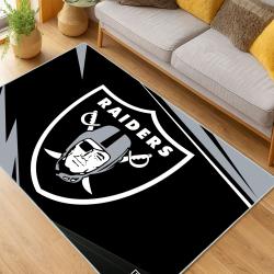 nfl las vegas raiders football team logo sport carpet area rug home decor living room lvrw213