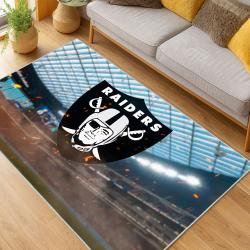 nfl las vegas raiders football team logo sport carpet area rug home decor living room lvrw214