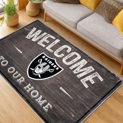 nfl las vegas raiders football team logo sport carpet area rug home decor living room lvrw215