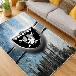 nfl las vegas raiders football team logo sport carpet area rug home decor living room lvrw216