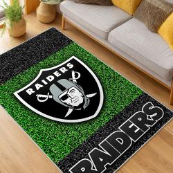 nfl las vegas raiders football team logo sport carpet area rug home decor living room lvrw217