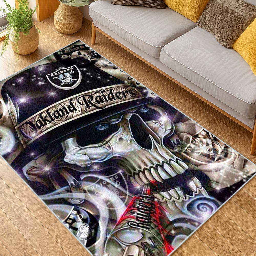 NFL Las Vegas Raiders Football Team Logo Sport Carpet Area Rug Home Decor Gift LVRW218 1 nfl las vegas raiders football team logo sport carpet area rug home decor living room lvrw218