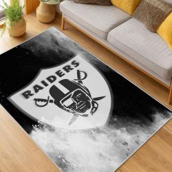 nfl las vegas raiders football team logo sport carpet area rug home decor living room lvrw219