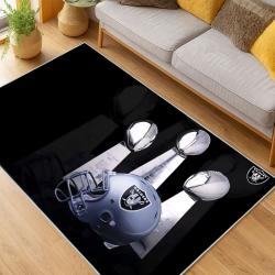 nfl las vegas raiders football team logo sport carpet area rug home decor living room lvrw226