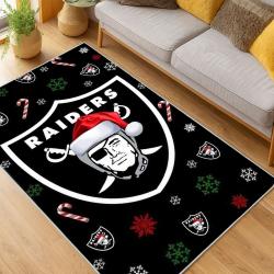 nfl las vegas raiders football team logo sport carpet area rug home decor living room lvrw97