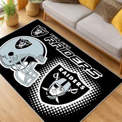 nfl las vegas raiders football team logo sport carpet area rug home decor living room lvrw99