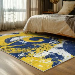 nfl los angeles rams football team logo sport carpet area rug home decor gift bedroom lar135