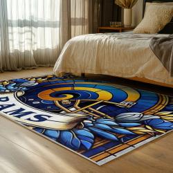 nfl los angeles rams football team logo sport carpet area rug home decor gift bedroom lar170
