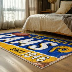 nfl los angeles rams football team logo sport carpet area rug home decor gift bedroom lar171