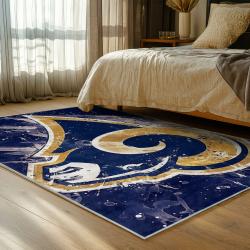 nfl los angeles rams football team logo sport carpet area rug home decor gift bedroom lar175