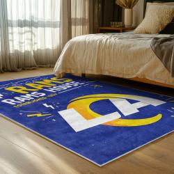 nfl los angeles rams football team logo sport carpet area rug home decor gift bedroom lar211