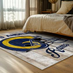 nfl los angeles rams football team logo sport carpet area rug home decor gift bedroom lar239