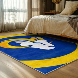 nfl los angeles rams football team logo sport carpet area rug home decor gift bedroom lar251