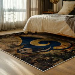 nfl los angeles rams football team logo sport carpet area rug home decor gift bedroom lar256