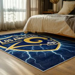 nfl los angeles rams football team logo sport carpet area rug home decor gift bedroom lar270