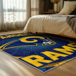 nfl los angeles rams football team logo sport carpet area rug home decor gift bedroom lar276