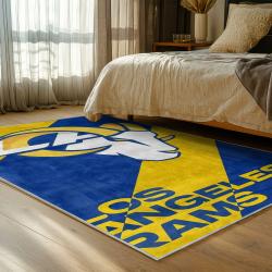 nfl los angeles rams football team logo sport carpet area rug home decor gift bedroom lar79