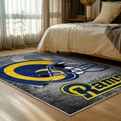 nfl los angeles rams football team logo sport carpet area rug home decor gift bedroom lar81