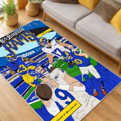 NFL Los Angeles Rams Football Team Logo Sport Carpet Area Rug Home Decor Gift LAR117