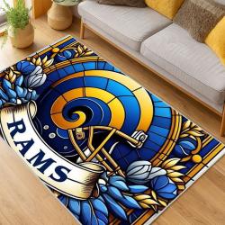 NFL Los Angeles Rams Football Team Logo Sport Carpet Area Rug Home Decor Gift LAR170