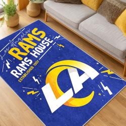 NFL Los Angeles Rams Football Team Logo Sport Carpet Area Rug Home Decor Gift LAR211