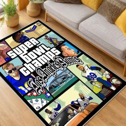 NFL Los Angeles Rams Football Team Logo Sport Carpet Area Rug Home Decor Gift LAR214
