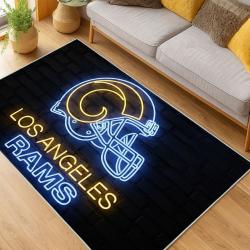 NFL Los Angeles Rams Football Team Logo Sport Carpet Area Rug Home Decor Gift LAR280