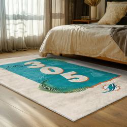 nfl miami dolphins area rug non slip football carpet home decor gift idea for fans bedroom md104