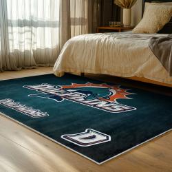 nfl miami dolphins area rug non slip football carpet home decor gift idea for fans bedroom md111